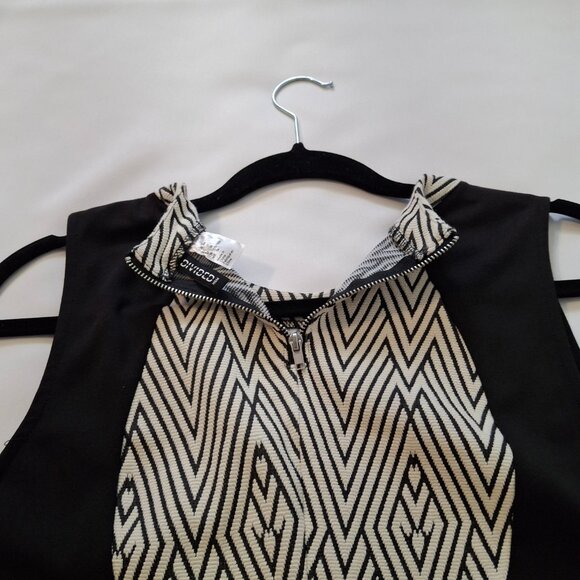 Divided H&M Color Block Bodycon Dress Size 14 Chrome Back Zipper Sleeveless - Picture 11 of 14